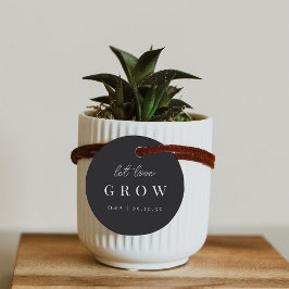 Schwarz-Weiß-Gelassen Liebe Pflanze oder Saatgut w Geschenkanhänger