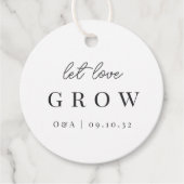 Schwarz-Weiß-Gelassen Liebe Pflanze oder Saatgut w Geschenkanhänger (Vorderseite)