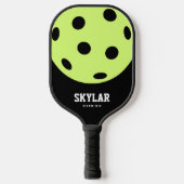 Schwarz-weiß-gelb-einzigartig hell pickleball schläger (Vorderseite)