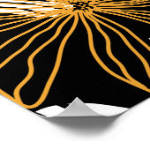 Schwarz, Weiß, Gelb Elegant Daisy Abstrakt Poster (Ecke)