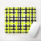 Schwarz-weiß gelbe Streifen Mousepad (Mit Mouse)