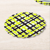 Schwarz-weiß gelbe Streifen Untersetzer (angewinkelt)