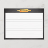 Schwarz-weiß Gelbe Utensien rustikale Rezeptionska Begleitkarte (Rückseite)