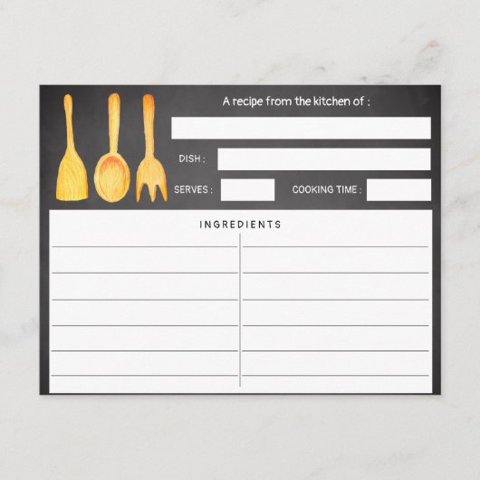 Schwarz-weiß Gelbe Utensien rustikale Rezeptionska Begleitkarte (Vorderseite)