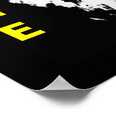 Schwarz-weiß-Gelber Pop Art Courage Lion Poster (Ecke)