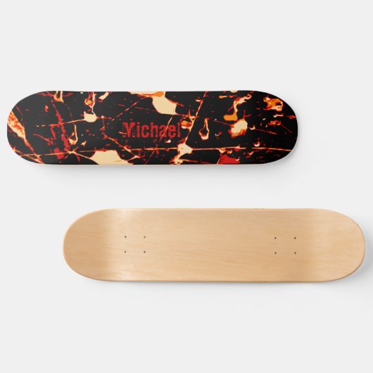 Schwarz-weiß Gelbgelb personalifizierbar Skateboard (Horizontal)