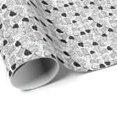 Schwarz-Weiß-Gelee Geschenkpapier (Rolleneckpunkt)