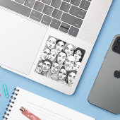 Schwarz-Weiß-Gemälde feiern Vielfalt Aufkleber (Laptop mit iPhone)