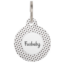 Schwarz-Weiß-Gemustert Haustiermarke