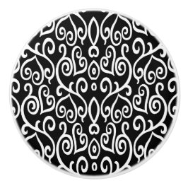 Schwarz-Weiß-Gemustert Keramikknauf