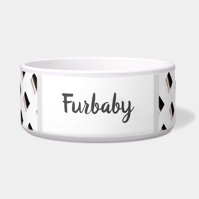 Schwarz-Weiß-Gemustert Napf (Vorderseite)
