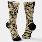 Schwarz-weiß gemusterte Blatt-Socken Socken (Gewinkelt)