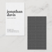 Schwarz/Weiß Gemusterter Name Nr. 2 Visitenkarte (Vorne/Hinten)