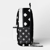 Schwarz-weiß gemusterter Rucksack (Rechts)