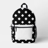Schwarz-weiß gemusterter Rucksack (Vorderseite)