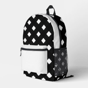 Schwarz-weiß gemusterter Rucksack