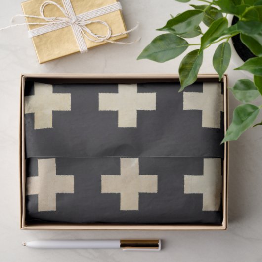 Schwarz-Weiß-Gemustertes Decoupage-Papier Seidenpapier (Geschenk)