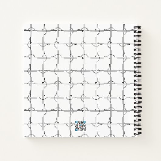 Schwarz-weiß Geometric Bullet Journal Sketchbook Notizblock (Rückseite)