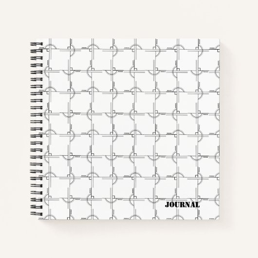 Schwarz-weiß Geometric Bullet Journal Sketchbook Notizblock (Vorderseite)