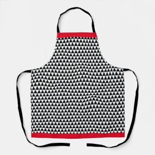 SCHWARZ-WEISS GEOMETRIC RED TRIM Koch Craft Schürze