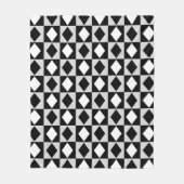 Schwarz-weiß Geometric Rhombus Diamond Fleecedecke (Vorderseite)