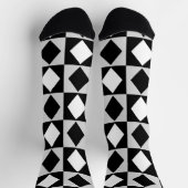 Schwarz-weiß Geometric Rhombus Diamond Socken (Oben)
