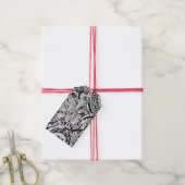 Schwarz-Weiß-Geometrie 15 Geschenkanhänger (Mit Garn)