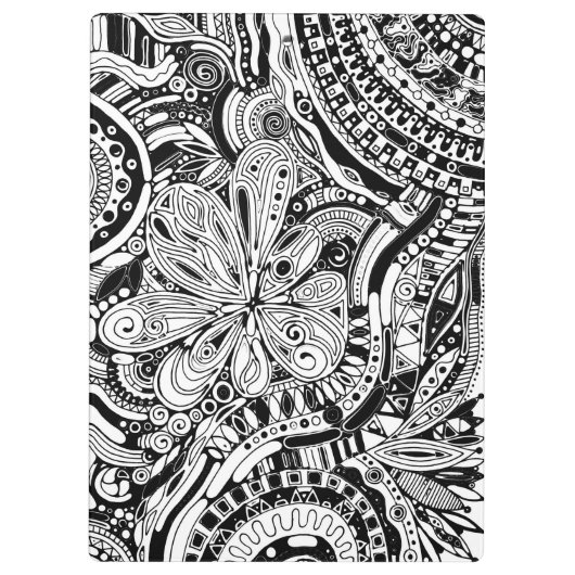 Schwarz-Weiß-Geometrie 15 Klemmbrett (Rückseite)