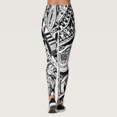 Schwarz-Weiß-Geometrie 15 Leggings (Rückseite)