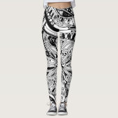 Schwarz-Weiß-Geometrie 15 Leggings (Vorderseite)