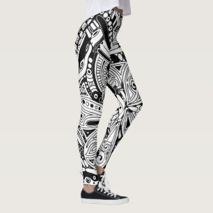 Schwarz-Weiß-Geometrie 15 Leggings