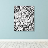 Schwarz-Weiß-Geometrie 15 Leinwanddruck (Insitu (Holzboden))