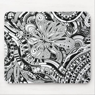 Schwarz-Weiß-Geometrie 15 Mousepad
