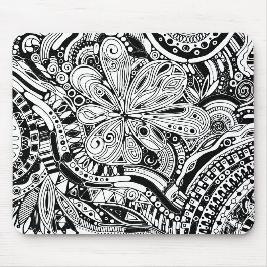 Schwarz-Weiß-Geometrie 15 Mousepad (Vorne)