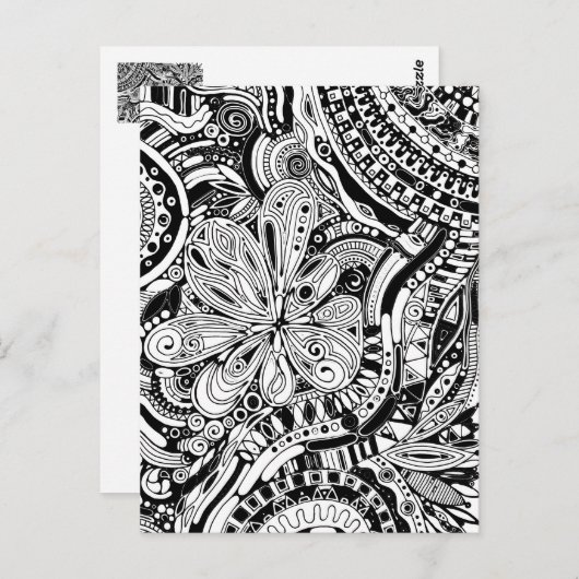 Schwarz-Weiß-Geometrie 15 Postkarte (Vorne/Hinten)