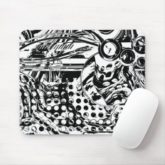 Schwarz-Weiß-Geometrie 20 Mousepad (Mit Mouse)