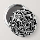 Schwarz-Weiß-Geometrie 25 Button (Vorne & Hinten)