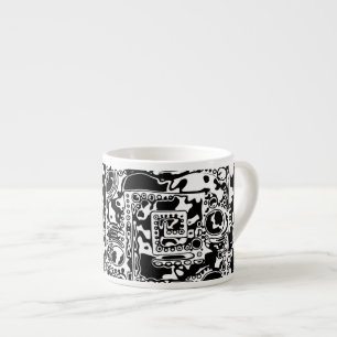Schwarz-Weiß-Geometrie 25 Espressotasse