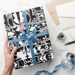 Schwarz-Weiß-Geometrie 25 Geschenkpapier