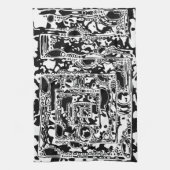 Schwarz-Weiß-Geometrie 25 Geschirrtuch (Vertikal)