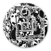 Schwarz-Weiß-Geometrie 25 Keramikknauf (Vorderseite)
