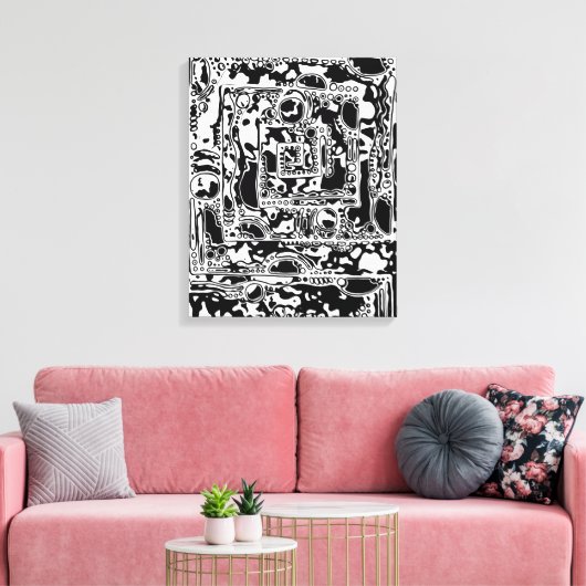 Schwarz-Weiß-Geometrie 25 Leinwanddruck (Insitu (Wohnzimmer))
