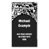 Schwarz-Weiß-Geometrie 25 Magnetische Visitenkarte (Vorderseite Vertikal)