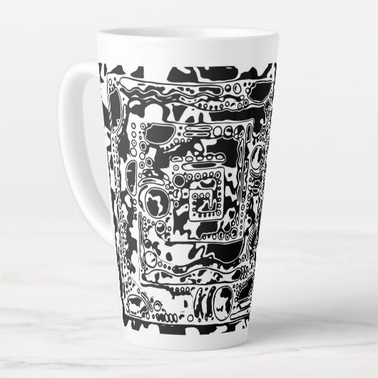 Schwarz-Weiß-Geometrie 25 Milchtasse (Linke Ecke)