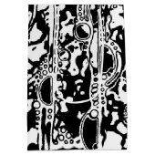 Schwarz-Weiß-Geometrie 25 Mittlere Geschenktüte (Rückseite)