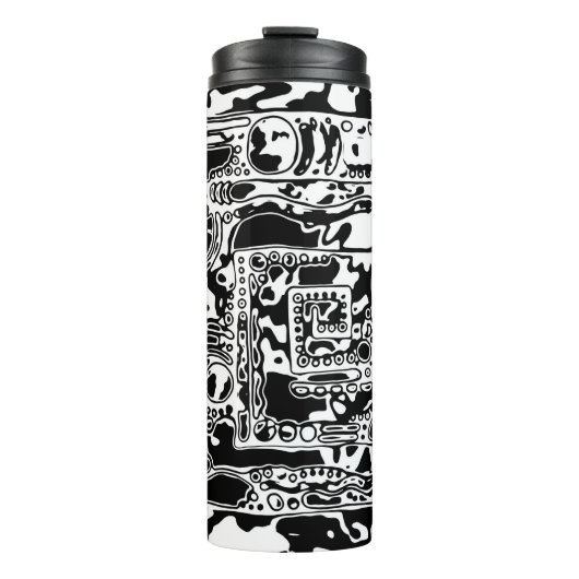 Schwarz-Weiß-Geometrie 25 Thermosbecher (Vorderseite)