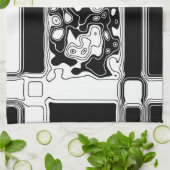 Schwarz-Weiß-Geometrie Art 1 Geschirrtuch (Gefaltet)