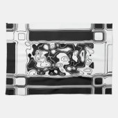 Schwarz-Weiß-Geometrie Art 1 Geschirrtuch (Horizontal)