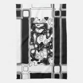 Schwarz-Weiß-Geometrie Art 1 Geschirrtuch (Vertikal)