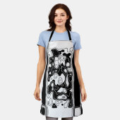 Schwarz-Weiß-Geometrie Art 1 Schürze (Getragen)